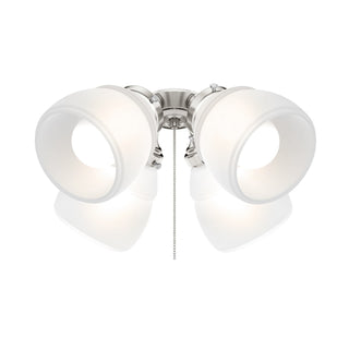 Buy brushed-nickel-with-cased-white-glass-and-white-shade Light Kit by Hunter