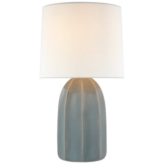 Buy sky-gray-with-14-5-x-15-5-x-13-linen-glass Melanie Table Lamp by Visual Comfort Signature