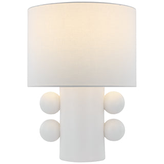 Buy plaster-white-with-14-75-x-14-75-x-10-5-linen-glass-and-white-shade Tiglia Table Accent Lamp by Visual Comfort Signature