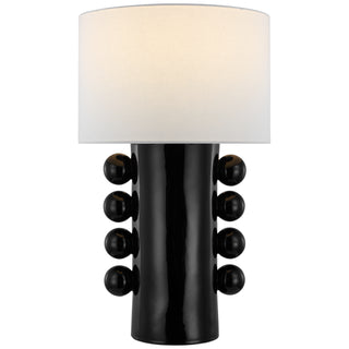 Buy black-with-18-5-x-18-5-x-12-25-linen-glass Tiglia Table Lamp by Visual Comfort Signature