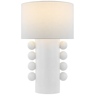 Buy plaster-white-with-18-5-x-18-5-x-12-25-linen-glass Tiglia Table Lamp by Visual Comfort Signature