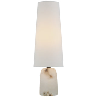 Buy alabaster-with-4-x-5-5-x-12-linen-glass-and-white-shade Jinny Table Lamp by Visual Comfort Signature