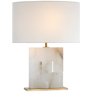 Buy alabaster-and-hand-rubbed-antique-brass Ashlar Table Lamp by Visual Comfort Signature