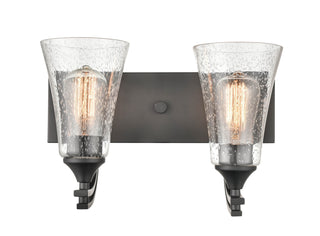 Buy matte-black-with-clear-seeded-glass-and-clear-seedy-shade Natalie Vanity by Millennium