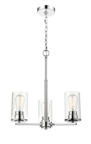 Buy chrome-with-clear-glass-and-clear-shade Verlana Chandelier by Millennium