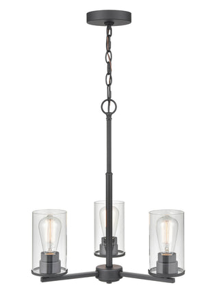 Buy matte-black-with-clear-glass-and-clear-shade Verlana Chandelier by Millennium