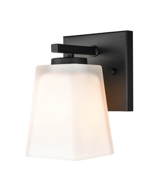 Buy matte-black-with-etched-white-glass-and-white-shade Outdoor (Damp) Sconce by Millennium
