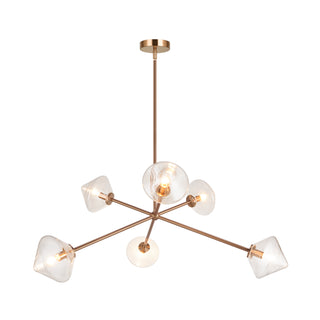 Buy aged-gold-brass-with-clear-glass-glass-and-clear-shade Novo Chandelier by Matteo Lighting