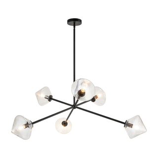 Buy black-with-clear-glass-glass-and-clear-shade Novo Chandelier by Matteo Lighting