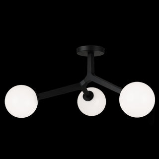 Buy black-with-opal-glass-glass-and-white-shade Rami Ceiling Light by Matteo Lighting