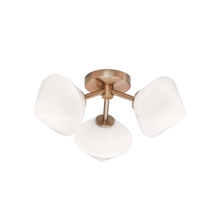 Buy aged-gold-brass-with-opal-glass-glass-and-white-shade Novo Ceiling Light by Matteo Lighting