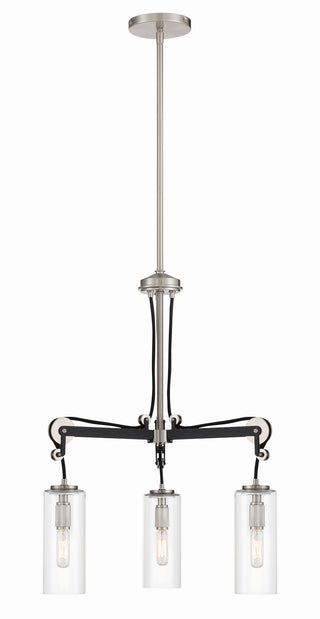 Buy coal-w-brushed-nickel-with-clear-glass Pullman Junction Outdoor (Damp) Chandelier by Minka-Lavery