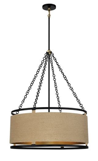 Buy coal-and-soft-brass-and-woven-natural-shade Windward Passage Outdoor (Damp) Pendant by Minka-Lavery