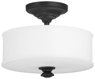 Buy coal-with-etched-white-glass-and-white-shade Harbour Point Outdoor (Damp) Semi-Flush Mount Ceiling Light by Minka-Lavery