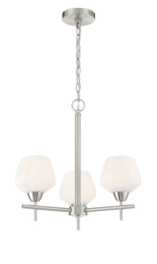 Buy brushed-nickel-with-etched-opal-glass-and-white-shade Camrin Outdoor (Damp) Chandelier by Minka-Lavery