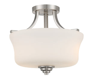 Buy brushed-nickel-with-etched-opal-glass-and-opal-shade Shyloh Outdoor (Damp) Flush Mount Ceiling Light by Minka-Lavery