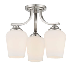 Buy brushed-nickel-with-etched-opal-glass-and-white-shade Shyloh Outdoor (Damp) Chandelier by Minka-Lavery