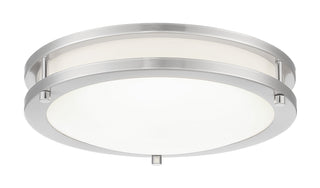 Buy brushed-nickel-with-white-glass Outdoor (Damp) Flush Mount Ceiling Light by Minka-Lavery
