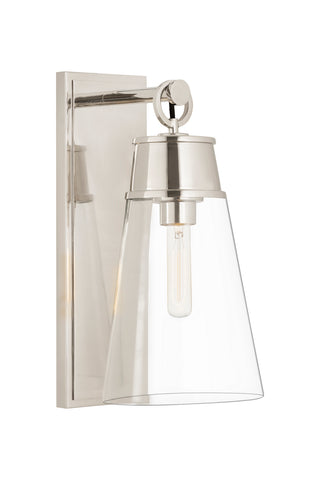 Buy polished-nickel-with-clear-glass-and-clear-shade Wentworth Sconce by Z-Lite
