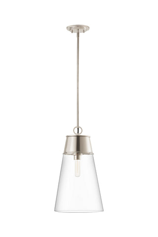 Buy polished-nickel-with-clear-glass-and-clear-shade Wentworth Pendant by Z-Lite
