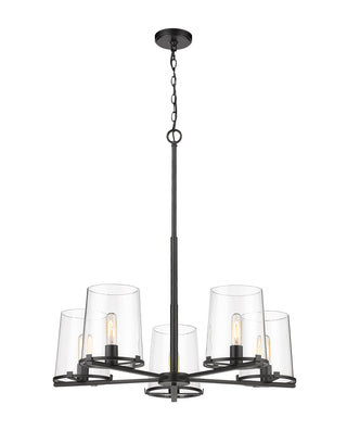 Buy matte-black-with-clear-glass-and-clear-shade Callista Outdoor (Damp) Chandelier by Z-Lite