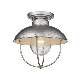 Buy galvanized-with-galvanized-glass Ansel Outdoor (Damp) Flush Mount Ceiling Light by Z-Lite
