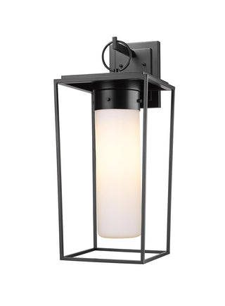 Buy black-with-white-opal-glass-and-opal-shade Sheridan Outdoor (Wet) Wall Lantern by Z-Lite