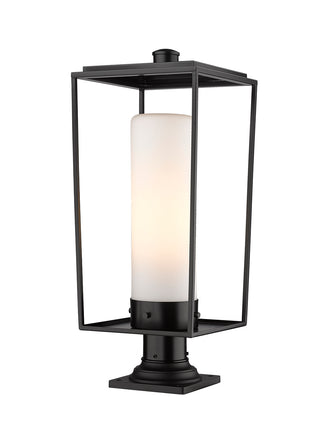 Buy black-with-white-opal-glass-and-opal-shade Sheridan Outdoor (Wet) Pier Mounted Fixture by Z-Lite
