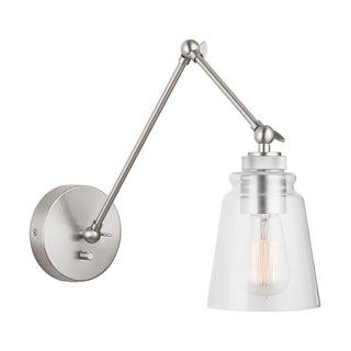 Buy brushed-nickel-with-clear-glass-glass-and-clear-shade Profile Outdoor (Damp) Sconce by Capital Lighting