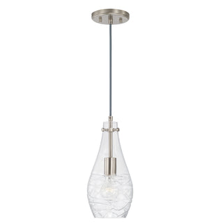Buy brushed-nickel-with-clear-embossed-glass-glass-and-clear-shade Kier Pendant by Capital Lighting