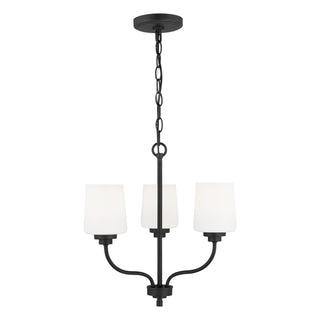 Buy midnight-black-with-etched-white-inside-glass-and-white-shade Windom Outdoor (Damp) Chandelier by Generation Lighting