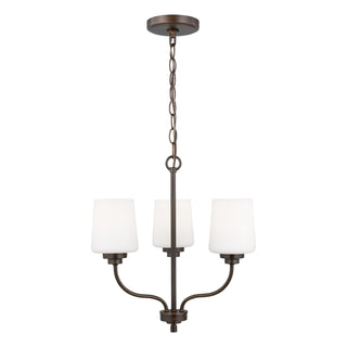 Buy bronze-with-etched-white-inside-glass-and-white-shade Windom Outdoor (Damp) Chandelier by Generation Lighting