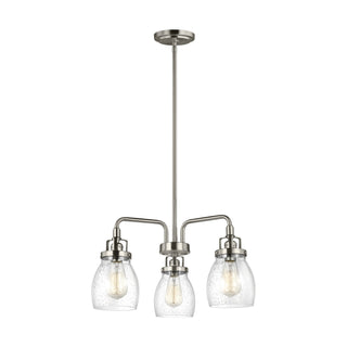 Buy brushed-nickel-with-clear-seeded-glass-and-clear-seedy-shade Belton Chandelier by Generation Lighting