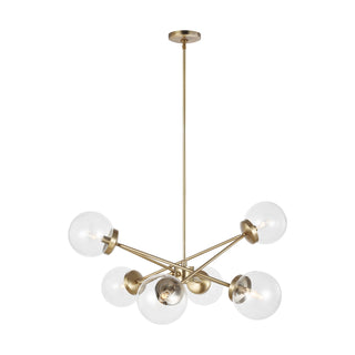 Buy satin-brass-with-clear-glass-and-clear-shade Tierney Outdoor (Damp) Chandelier by Visual Comfort Studio