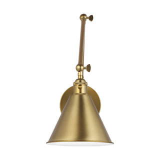 Buy satin-brass-with-satin-brass-glass-and-brass-gold-shade Salem Outdoor (Damp) Sconce by Visual Comfort Studio