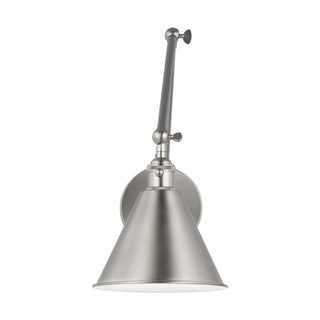 Buy brushed-nickel-with-brushed-nickel-glass-and-silver-gray-shade Salem Outdoor (Damp) Sconce by Visual Comfort Studio