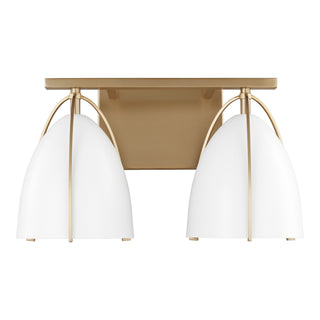 Buy satin-brass-with-matte-white-glass-and-white-shade Norman Vanity by Visual Comfort Studio