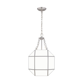 Buy brushed-nickel-with-smooth-white-glass-and-white-shade Morrison Outdoor (Damp) Lantern by Visual Comfort Studio