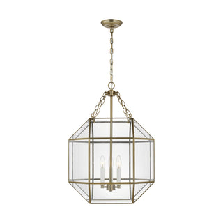 Buy satin-brass-with-clear-glass-and-clear-shade Morrison Outdoor (Damp) Lantern by Visual Comfort Studio