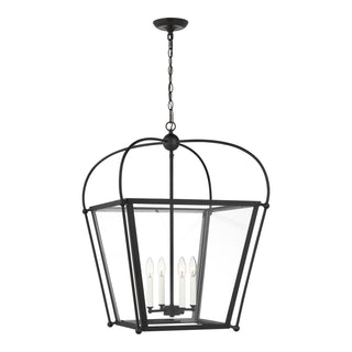 Buy midnight-black-with-clear-glass-and-clear-shade Charleston Outdoor (Damp) Foyer Light by Visual Comfort Studio