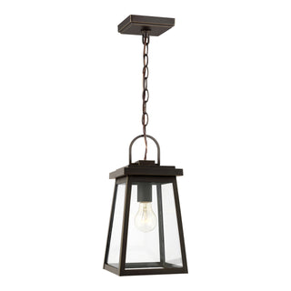 Buy antique-bronze-with-clear-glass-and-clear-shade Founders Outdoor (Damp) Hanging Lanterns by Visual Comfort Studio