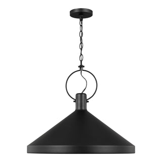 Buy midnight-black-with-midnight-black-and-satin-bronze-glass Lyon Outdoor (Damp) Pendant by Visual Comfort Studio