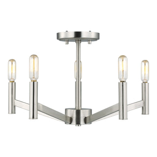 Buy brushed-nickel Vector Outdoor (Damp) Semi-Flush Mount Ceiling Light by Visual Comfort Studio