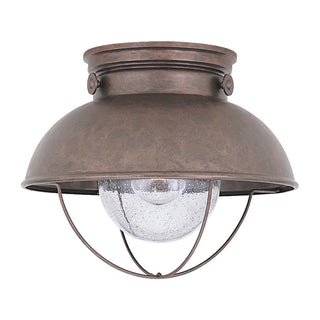 Buy weathered-copper-with-clear-seeded-glass-and-clear-seedy-shade Sebring Outdoor (Damp) Flush Mount Ceiling Light by Generation Lighting