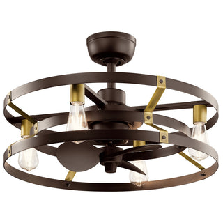Buy satin-natural-bronze-finish-with-satin-natural-bronze-blades Cavelli Ceiling Fan by Kichler