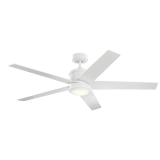 Buy matte-white-finish-with-matte-white-blades Brahm Ceiling Fan with Light by Kichler