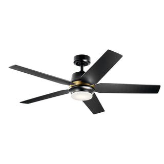 Buy satin-black-finish-with-satin-black-blades Maeve Ceiling Fan with Light by Kichler