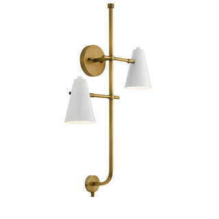 Buy white-with-metal-glass-and-white-shade Sylvia Sconce by Kichler