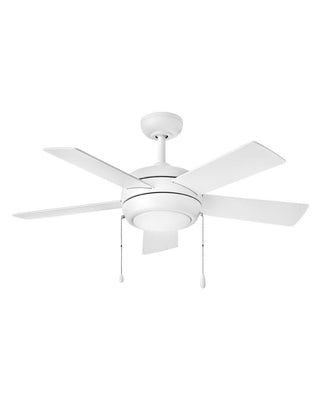 Buy chalk-white-finish-with-weathered-wood-and-reversible-chalk-white-blades Croft Ceiling Fan with Light by Hinkley
