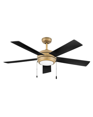 Buy heritage-brass-finish-with-matte-white-and-reversible-matte-black-blades Croft Ceiling Fan with Light by Hinkley